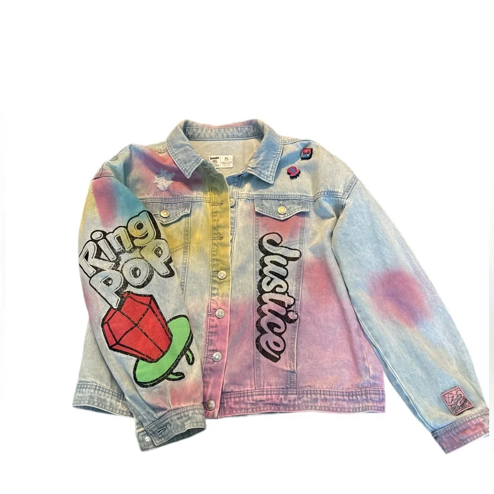 Justice | Girls Ring Pop Bazooka Collab Denim Jacket